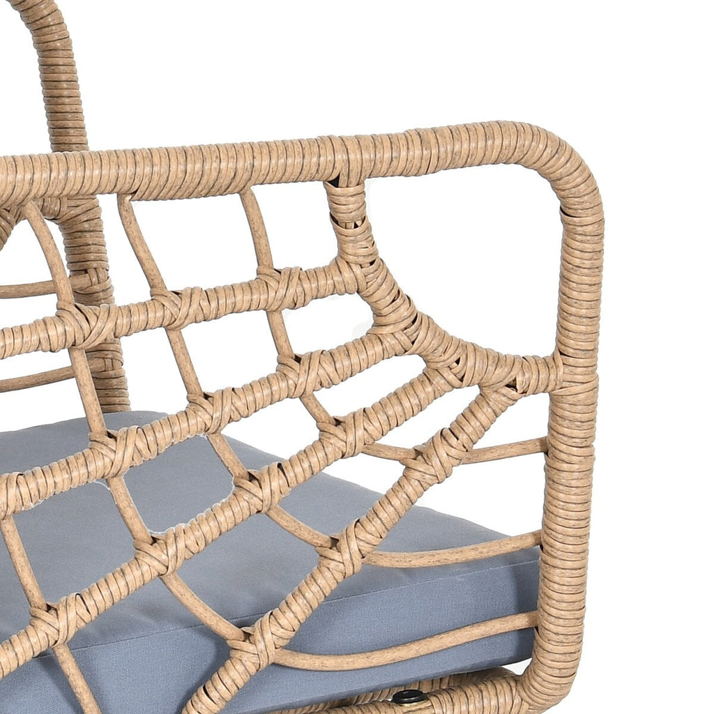 Ensemble de bistrot d'extérieur en osier Moasis 3 pièces avec 2 chaises et table basse