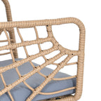 Ensemble de bistrot d'extérieur en osier Moasis 3 pièces avec 2 chaises et table basse