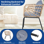 Ensemble de bistrot d'extérieur en osier Moasis 3 pièces avec 2 chaises et table basse