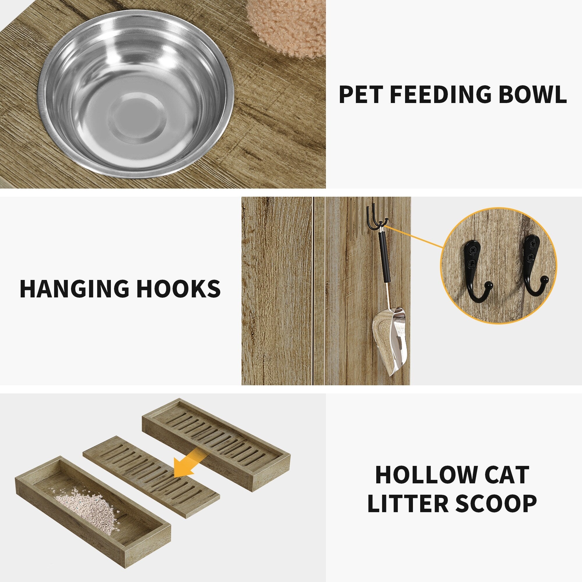 Enceinte double pour litière pour chat Moasis avec griffoir et arbre à chat