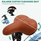 Vélo de croisière Moasis24/26 à 7 vitesses, vélo à cadre réglable, vélo de trajet