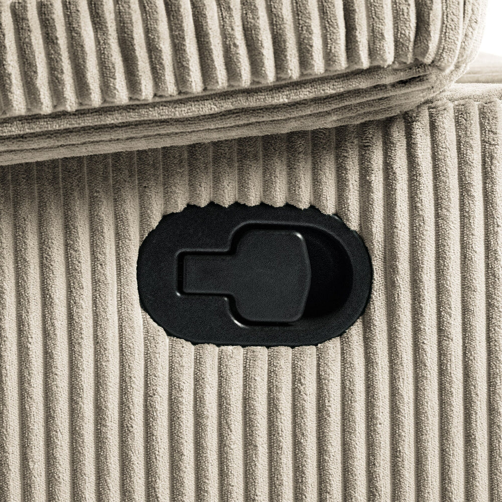 Fauteuil inclinable manuel moderne en velours côtelé, fauteuil inclinable réglable avec accoudoirs larges