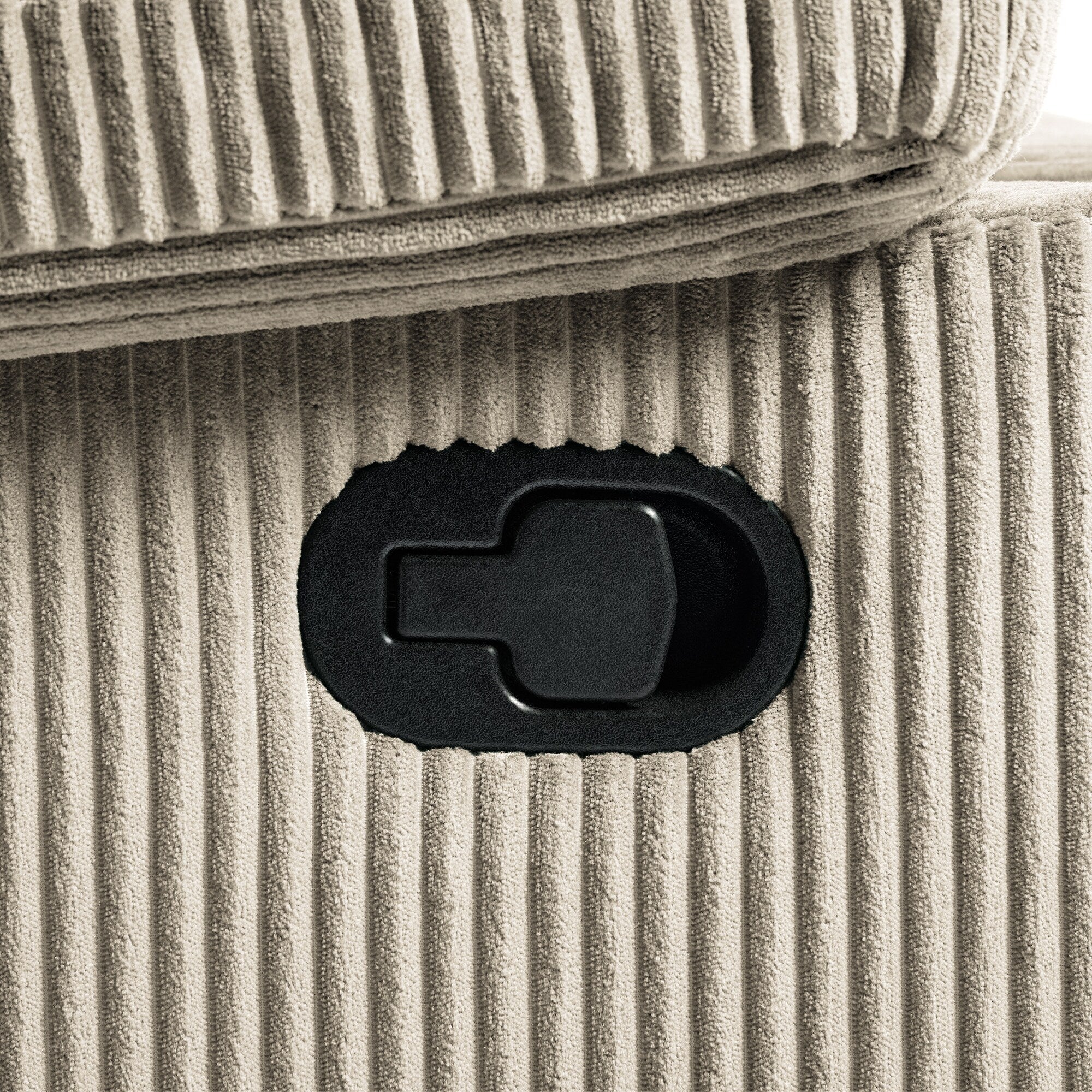 Fauteuil inclinable manuel moderne en velours côtelé, fauteuil inclinable réglable avec accoudoirs larges