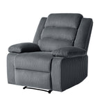 Fauteuil inclinable manuel moderne en velours côtelé, fauteuil inclinable réglable avec accoudoirs larges