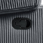 Fauteuil inclinable manuel moderne en velours côtelé, fauteuil inclinable réglable avec accoudoirs larges