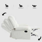 Fauteuil inclinable manuel moderne en velours côtelé, fauteuil inclinable réglable avec accoudoirs larges