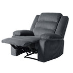 Fauteuil inclinable manuel moderne en velours côtelé, fauteuil inclinable réglable avec accoudoirs larges