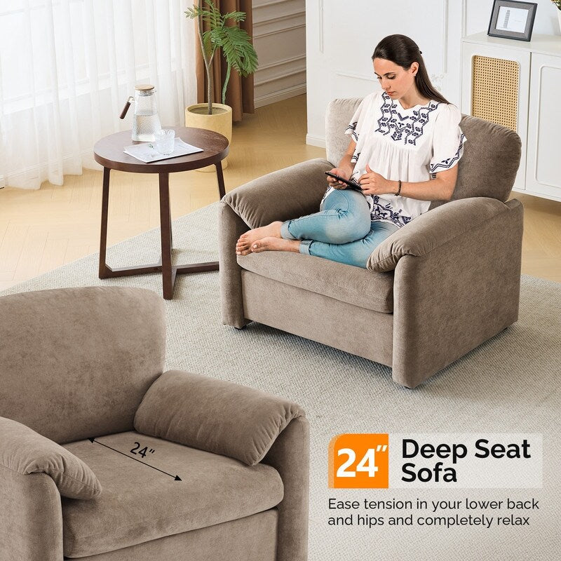 Fauteuil d'appoint moderne à oreilles d'éléphant, siège confortable pour salon et chambre