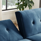 Canapé-lit futon moderne, canapé-lit convertible avec pieds fuselés en bois, 78,35 l, petit canapé à dossier divisé pour salon