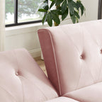 Canapé-lit futon moderne, canapé-lit convertible avec pieds fuselés en bois, 78,35 l, petit canapé à dossier divisé pour salon