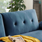 Canapé-lit futon moderne, canapé-lit convertible avec pieds fuselés en bois, 78,35 l, petit canapé à dossier divisé pour salon