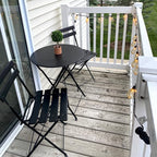 Ensemble bistrot pliant en métal 3 pièces, résistant aux intempéries, pour l'extérieur et l'intérieur, idéal pour la terrasse, la cour et le jardin.