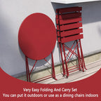 Ensemble bistrot pliant en métal 3 pièces, résistant aux intempéries, pour l'extérieur et l'intérieur, idéal pour la terrasse, la cour et le jardin.