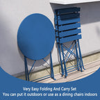 Ensemble bistrot pliant en métal 3 pièces, résistant aux intempéries, pour l'extérieur et l'intérieur, idéal pour la terrasse, la cour et le jardin.