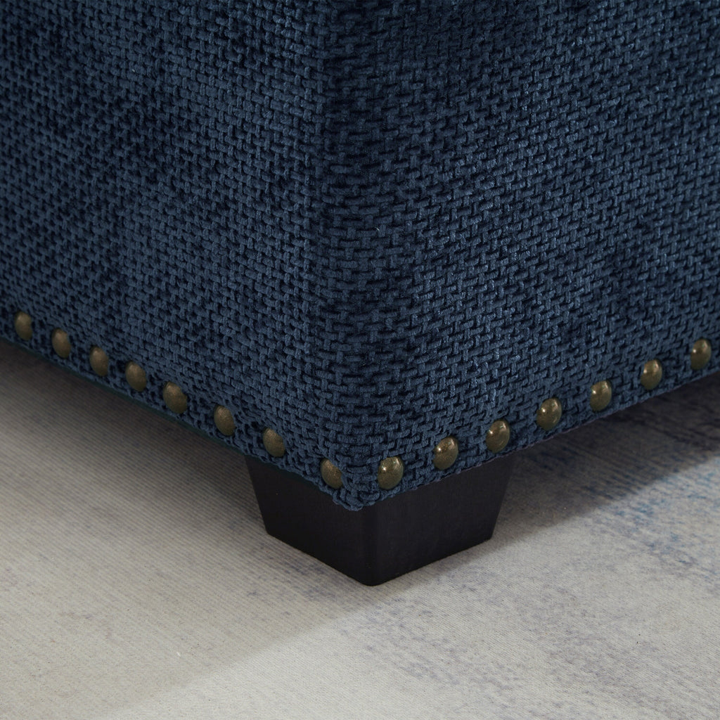 Canapé sectionnel moderne en chenille en forme de L avec canapé-lit gigogne, sièges de rangement, pouf et 2 oreillers pour le salon