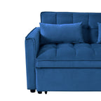 Canapé-lit gigogne moderne, canapé-lit 3 en 1 avec dossier réglable, causeuse en velours, oreillers et poches latérales