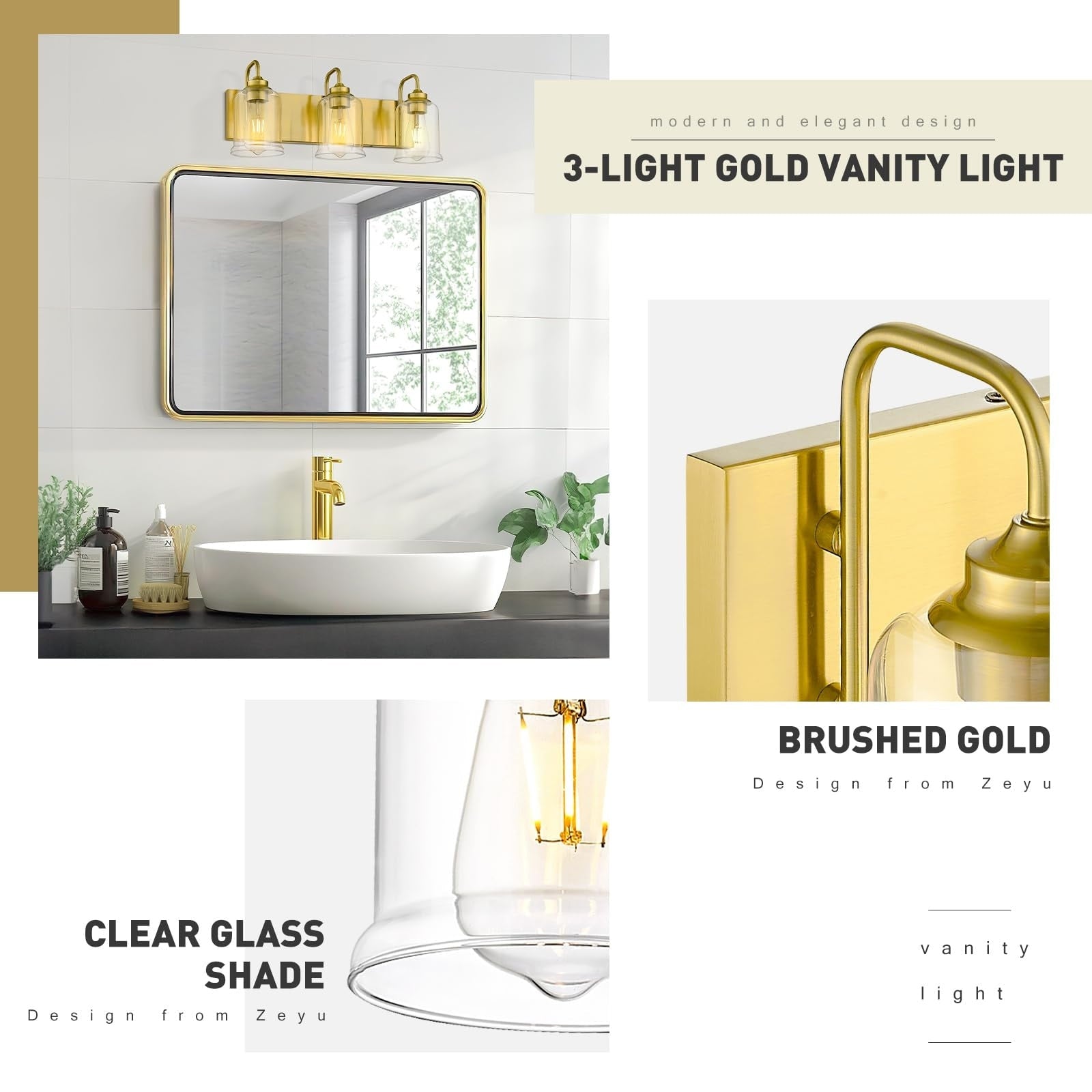 Appliques murales modernes à 3/4/5/6 lumières au-dessus du miroir pour salle de bain