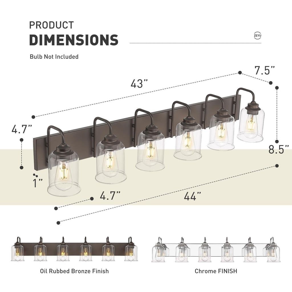 Appliques murales modernes à 3/4/5/6 lumières au-dessus du miroir pour salle de bain