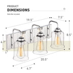 Appliques murales modernes à 3/4/5/6 lumières au-dessus du miroir pour salle de bain