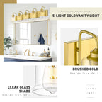 Appliques murales modernes à 3/4/5/6 lumières au-dessus du miroir pour salle de bain