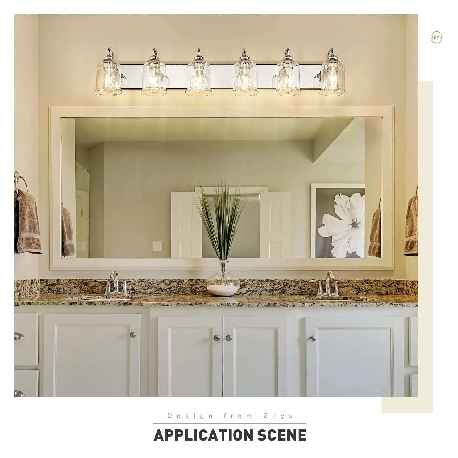 Appliques murales modernes à 3/4/5/6 lumières au-dessus du miroir pour salle de bain