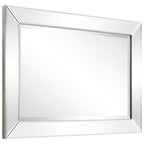 Miroir mural rectangulaire biseauté transparent HD pour salle de bain, coiffeuse et chambre à coucher, 3 tailles