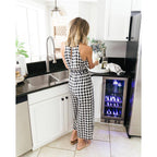 Réfrigérateur à vin et à boissons encastrable NewAir SplitShelf pour 9 bouteilles de vin et 48 canettes en acier inoxydable