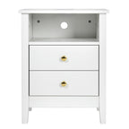 Ensemble de 2 tables de chevet avec station de charge Table d'appoint avec 2 tiroirs avec ports et prises USB Table de chevet