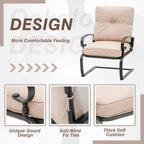 Ensemble bistrot d'extérieur 3 pièces Nista avec coussins et table basse, à ressorts en C, par Havenside Home