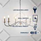 Lustre LED en fer à 6 lumières, 34,75 $, par JONATHAN Y