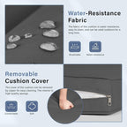 Ensemble de conversation pour patio extérieur Nuon 4 pièces/5 pièces, ensemble de méridienne en osier avec auvent par Havenside Home