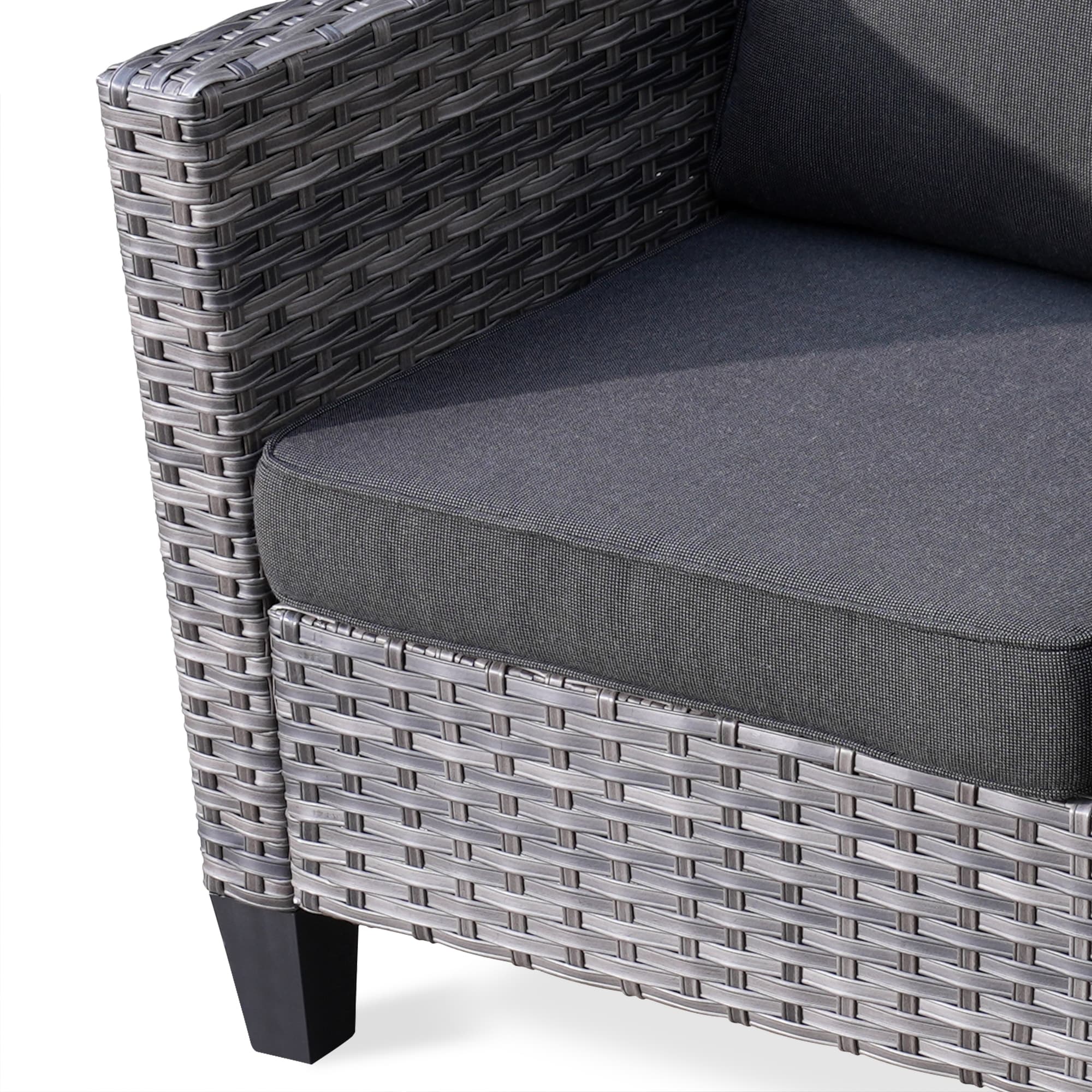 Ensemble de 5 sièges de jardin à dossier haut en osier OVIOS