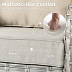 Ensemble de 9 chaises pivotantes d'extérieur en osier OVIOS avec table à feu