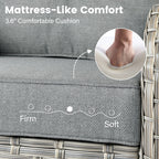 Ensemble de 9 chaises pivotantes d'extérieur en osier OVIOS avec table à feu