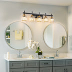 Applique murale moderne à 3/4/5 lumières en cristal, à intensité variable, au-dessus du miroir de salle de bain