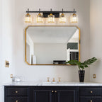 Applique murale moderne à 3/4/5 lumières en cristal, à intensité variable, au-dessus du miroir de salle de bain