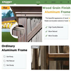 Tonnelle d'extérieur à toit rigide avec double toit en acier galvanisé et cadre en aluminium, pergola extérieure avec rideaux et filets haut de gamme