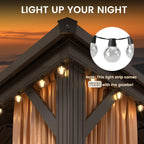 Tonnelle d'extérieur à toit rigide avec double toit en acier galvanisé et cadre en aluminium, pergola extérieure avec rideaux et filets haut de gamme