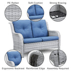 Ensemble de canapés d'extérieur en osier Gymojoy avec causeuse et canapé en rotin