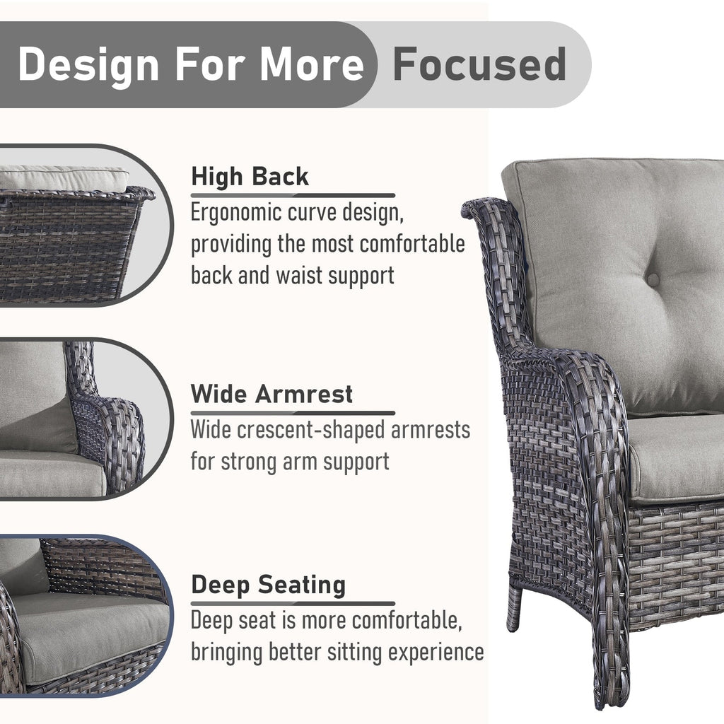 Ensemble de canapés d'extérieur en osier Gymojoy avec causeuse et canapé en rotin