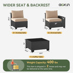 Ensembles de meubles de patio extérieurs avec coussins épais de 4 pouces