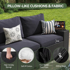 Ensembles de meubles de patio extérieurs avec coussins épais de 4 pouces