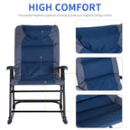 Ensemble de chaises à bascule pliantes Outsunny avec siège et dossier rembourrés, oreiller