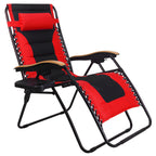 Fauteuil de salon surdimensionné XL rembourré à gravité zéro, accoudoirs larges, inclinable et réglable avec porte-gobelet - N/A