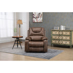 Fauteuil inclinable électrique surdimensionné en cuir PU avec fonction massage, chauffage lombaire, porte-gobelet et inclinaison à 180°
