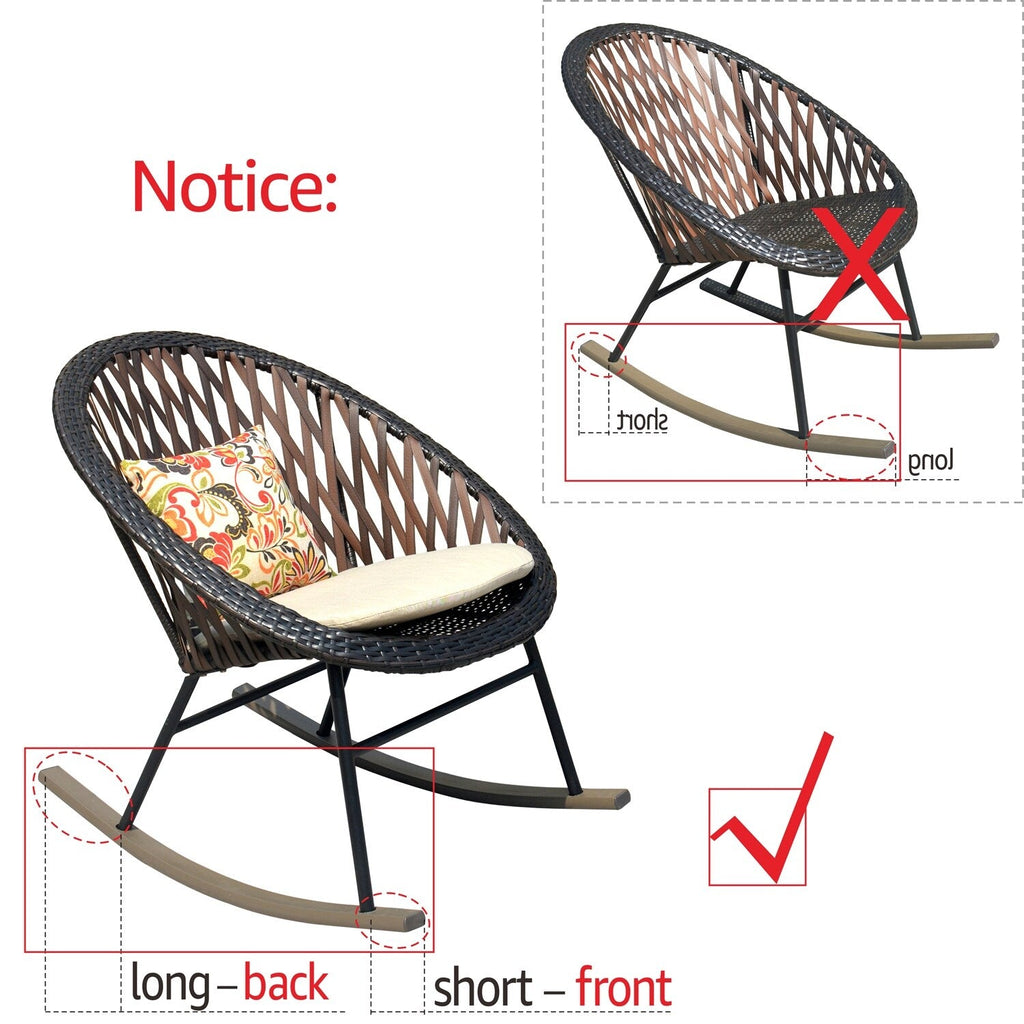 Ensemble bistrot OVIOS 3 pièces avec chaises à bascule et table basse en verre