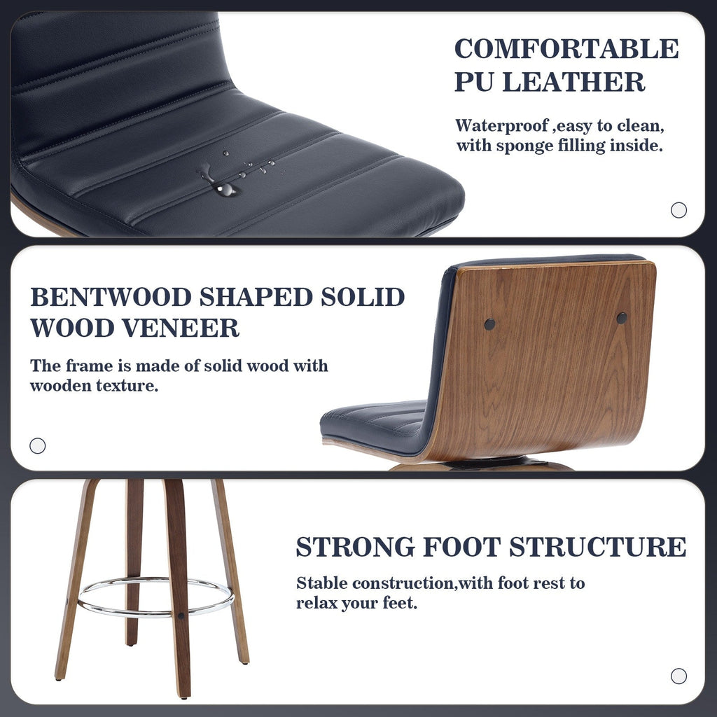 Tabourets de bar/comptoir pivotants en similicuir 26/29, lot de 2/3