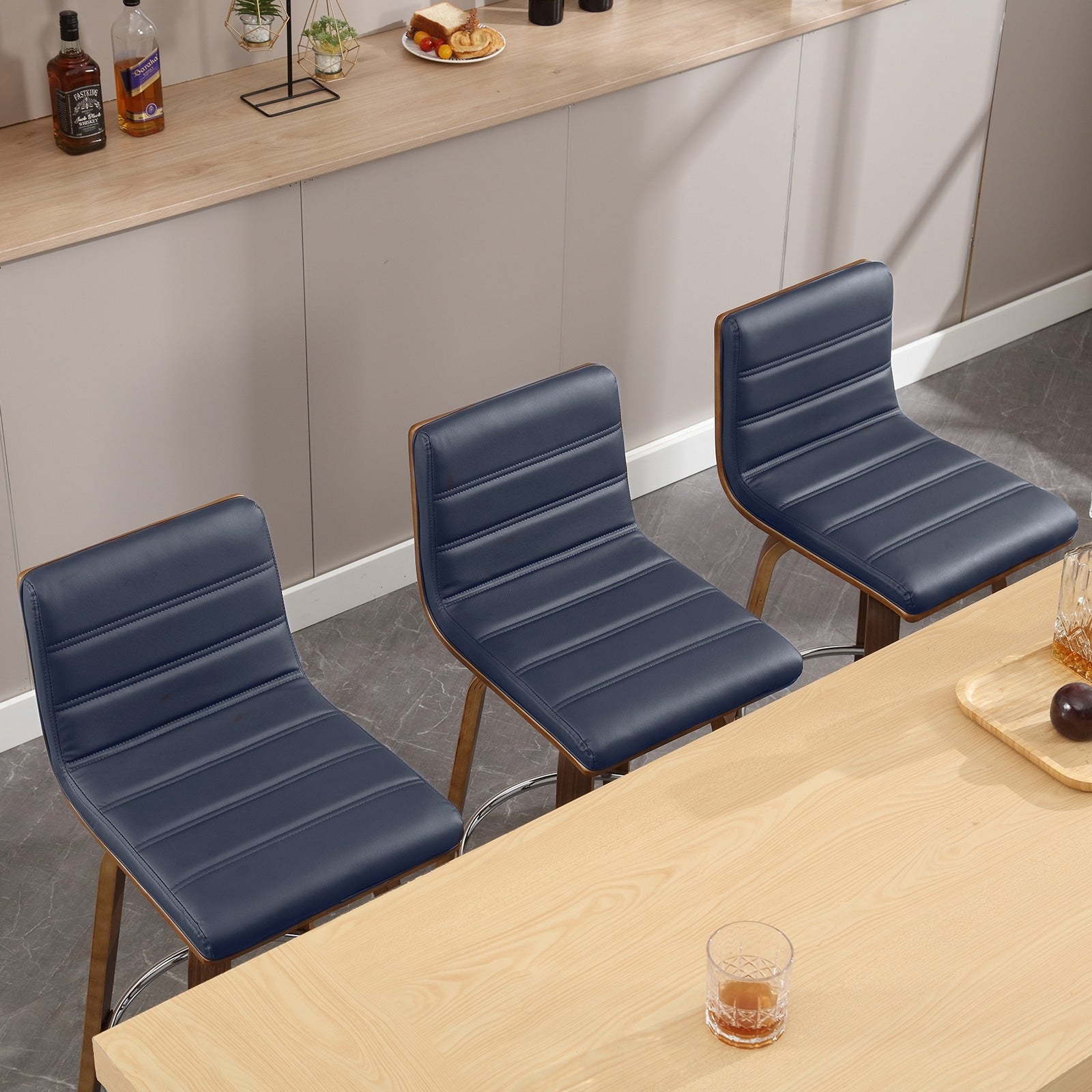 Tabourets de bar/comptoir pivotants en similicuir 26/29, lot de 2/3