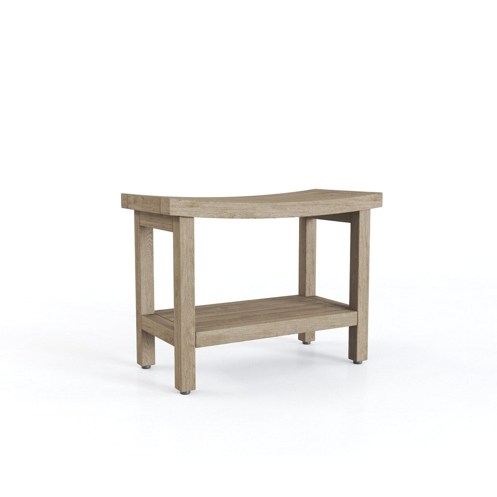 Banc de douche breveté en teck Sumba avec étagère