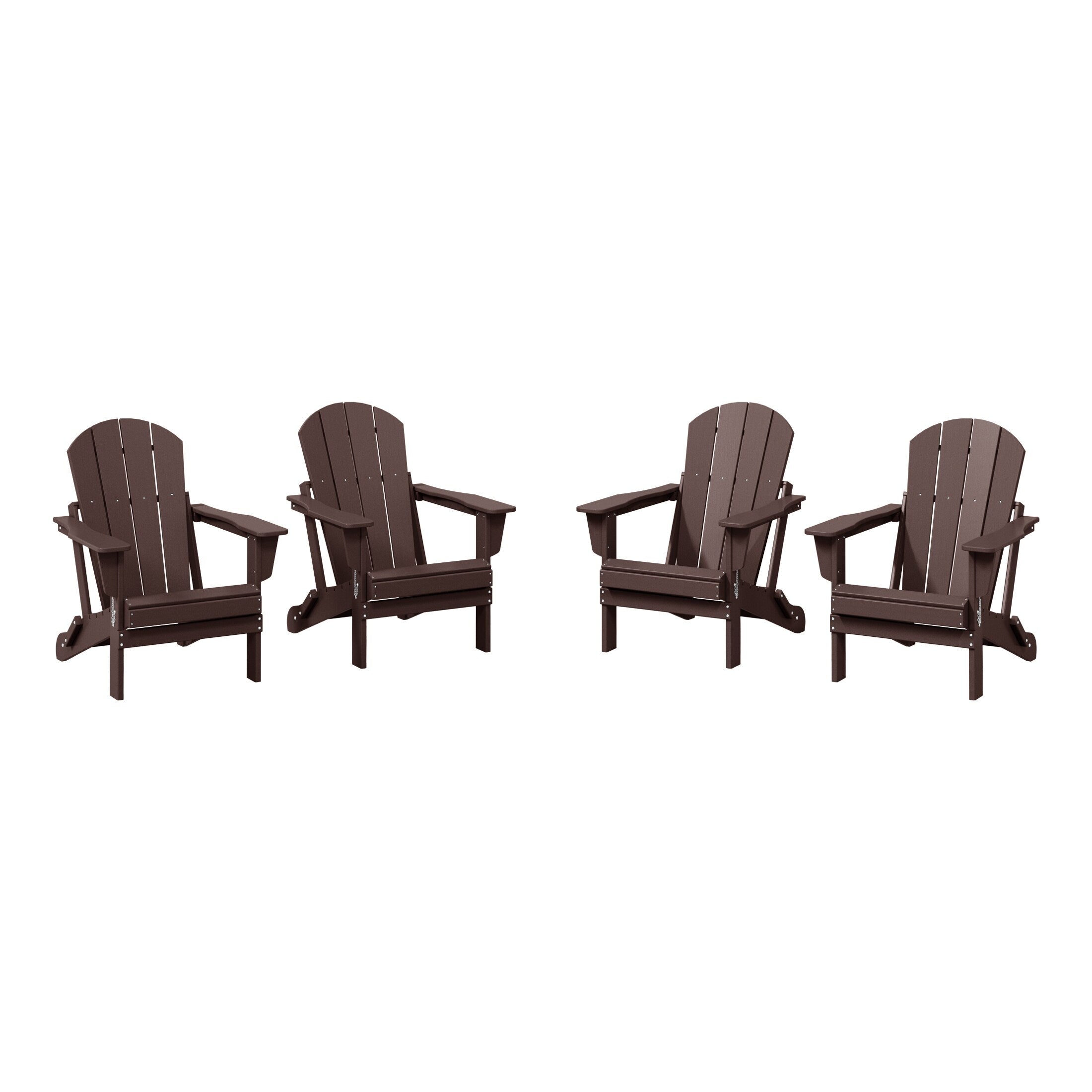 Chaises pliantes Adirondack Polytrends Laguna résistantes aux intempéries (lot de 4)